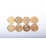 Westminster 'modern sovereign collection' comprising eight sovereigns: 1820, 1829, 1835, 1890, 1908,