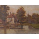 H H Cobb House by the riversideOil on canvas Signed lower right22 x 29cm