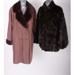 An F.K. Bauers & Sons late 1970s/early 1980s fur jacket with Batwing sleeves, a 1950s fur stole