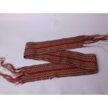 A 19th Century French Canadian (Quebec) finger-woven Ceinture Flechee (arrow-sash) or Assomption