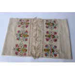 A 19th Century late Ottoman Turkish towel, with an embroidered design at each end showing a stylised