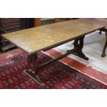 A 17th century style oak refectory table 183cm length