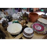 Victorian and later ceramics to include a Doulton Lambeth lidded jug, a Spode bowl, and Copeland