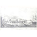 A series of three London engravings together with further prints and a copper plate of Clifton