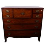 A Scottish Victorian mahogany chest with five short, three long drawers, 118 cm high 129 cm wide