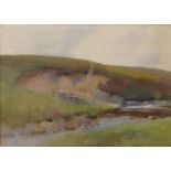 19th Century English SchoolA river landscapeWatercolourIndistinctly initialled lower right and dated