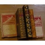 Some leather-bound and assorted books. Greek Studies by Pater, The Heroes by Kingsley, Stories