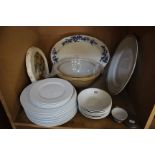 A part LSA ceramic dinner set, a large Rosenthal plate, two mixing bowls and other items