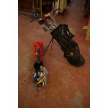 Golf interest - Two golf bags, early 20th century and a set of Cobra irons (gents)