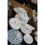 A Wedgwood 'Ice Rose' part dinner service (20 pieces), an Overstone Pottery Chichester Regatta plate