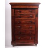 A late 19th Century mahogany collectors cabinet with six drawers 95cm high, 65cm wide