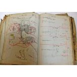 Books: scrapbook based on an early 20th century ledger, including war time sketches, maps and