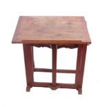 An oak architects/artists table, late 19th/early 20th Century, adjustable hight and top incline 66cm