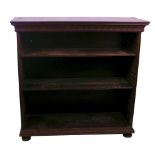 A Victorian oak open bookcase 112cm high, 116cm wide