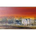 Michael Barnfather (b1934)Sunset landscapeOil on boardSigned and dated, '67, lower left29 x 106cm