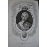 19th Century portrait prints of notable British and European figures, to include, George III, IV and