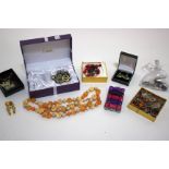 A collection of miscellaneous costume jewellery including necklaces, earrings and brooches