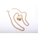 A modern Italian 9ct gold heavy belcher link necklace, Birmingham import marks, 68cm long; hung with