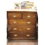 An Edwardian mahogany chest of five drawer, 95cm wide