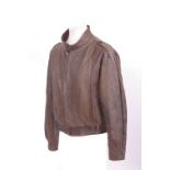 Original 'Tears for Fear World Tour 1985' brown leather blouson-style jacket (Size M). Tour name