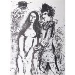After Marc ChagallLithograph'Clown in Love'1963 Paris edition unsigned318cm x 240cmWilliam Weston