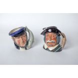 Two large Royal Doulton character jugs: Sancho Panza D6456 and Captain Ahab D6500