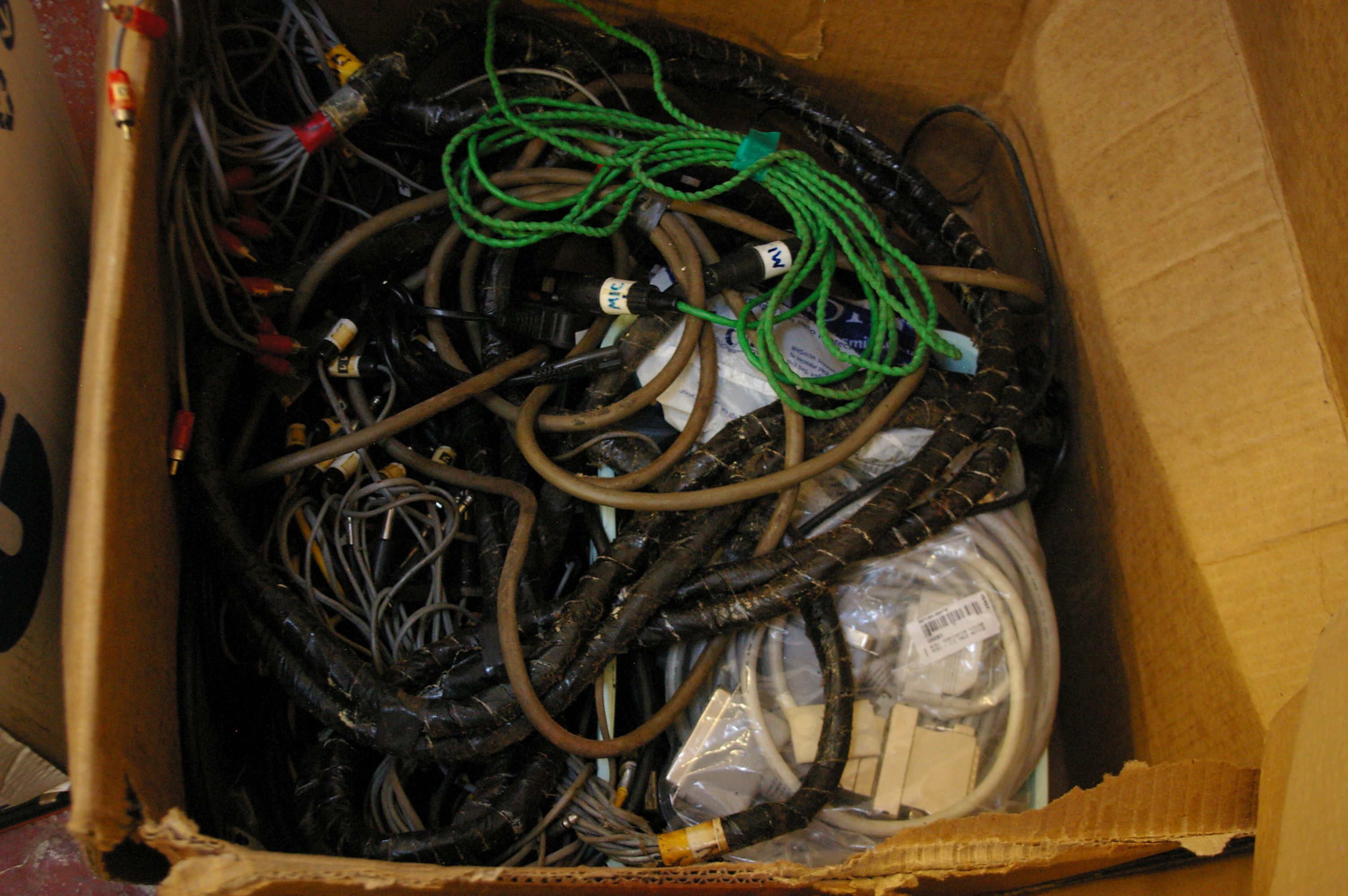 A large quantity of electrical leads for amplifiers, speakers and related equipmentProvenance: - Image 2 of 3