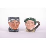 Two early large Royal Doulton character jugs: Auld Mac D5823 and Granny A5 - both with raised titles