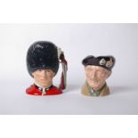 Two large Royal Doulton character jugs: Monty D6202 and The Guardsman D6755