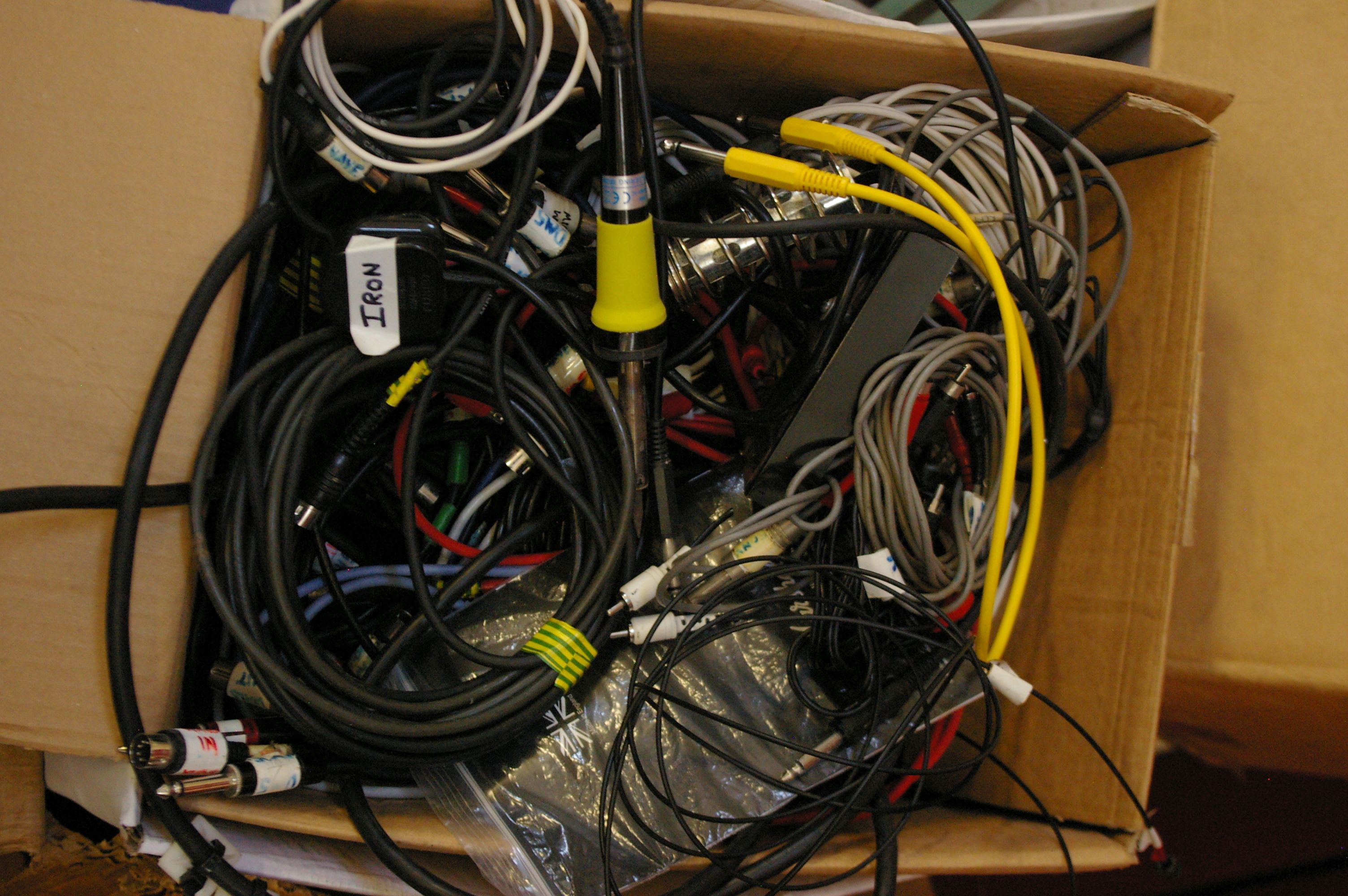 A large quantity of electrical leads for amplifiers, speakers and related equipmentProvenance: - Image 3 of 3