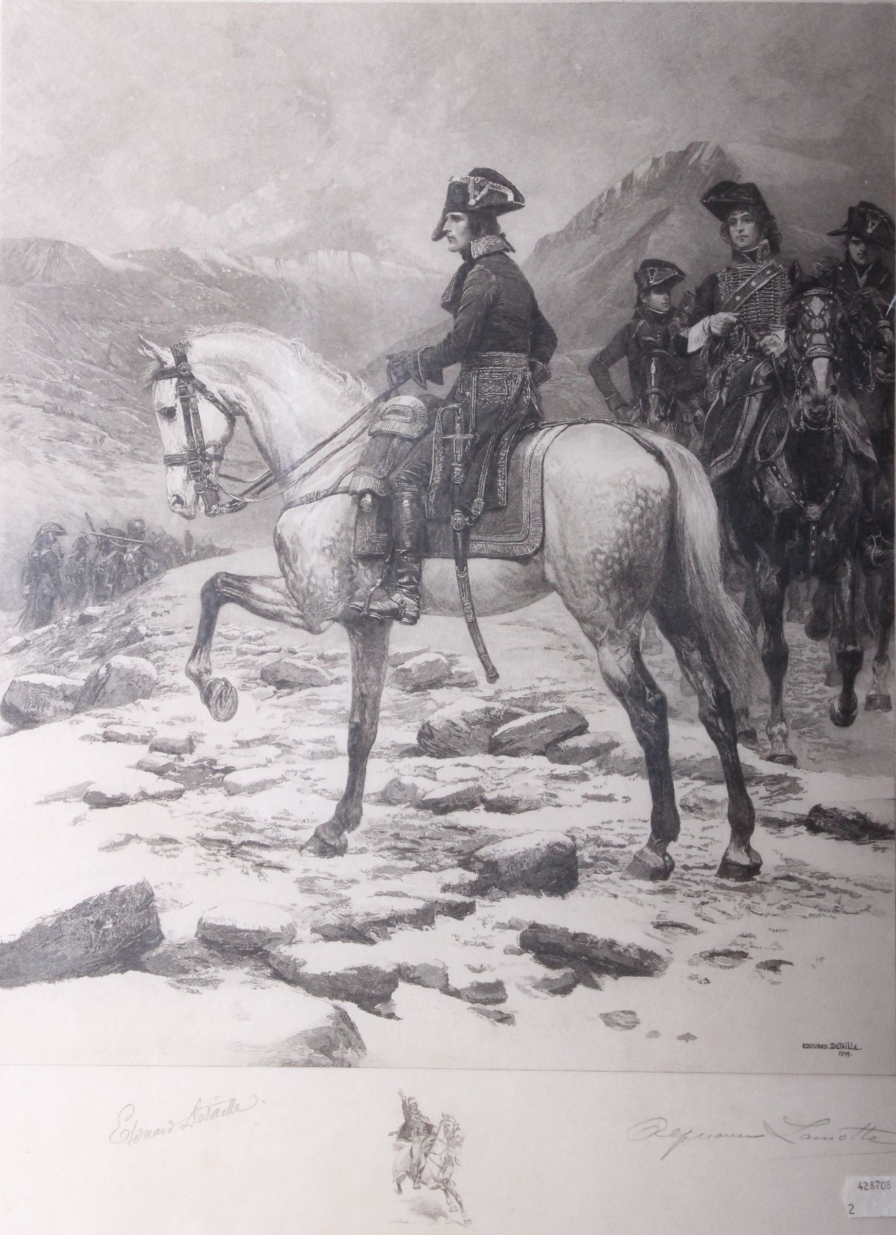 Edouard Detaille (1848-1912)The Cavalry Engraving with aquatint Signed in pencil lower left44 x 37cm