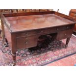 A William IV mahogany kneehole desk with all round up stand and five drawers153cm wide 81cm deep