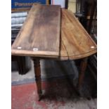 A 19th century fruitwood oval top extending dining table with two leaves, 101cm wide to sit six