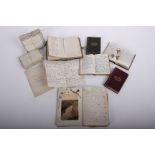 A quantity of ephemera dating from 1850s to 1930s including photographs, diaries, prints, notebooks,