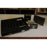 A Sony MX 510 microphone mixer, a 1 in 4 out midi thru box, together with a Marshall MS-2 mini-