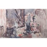 Edna Clarke HallFireside scenePen, ink and watercolourLabel verso46 x 29cm