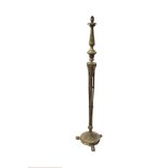 Five standard lamps, two brass (sold as parts)