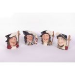 Four large Royal Doulton character jugs: the Four Musketeer's - Porthos D6440, D'Artagnan D6691,