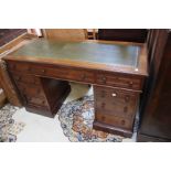 A Victorian mahogany pedestal desk with nine drawers 75cm high, 127cm wide