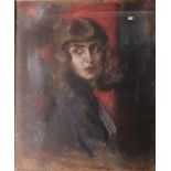 A. Kiehi ()Lady in BlackInk, pastel and acrylic on canvasSigned indistinctly and dated 1917 lower