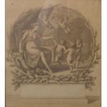 Francesco Bartolozzi engraving after G.B. Cipriani depicting woman and cherubs, 1795 18 x 20cm