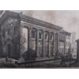 After Luigi Rossini (Italian, 1790-1857)A pair of large etchings depicting Roman architecture,