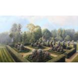 Duncan Palmer 'Lady Kaye's Rose garden - Harthy Place'Oil on canvasSigned lower rightTitled and