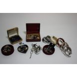 A collection of costume jewellery, rings, earrings, bangles etc (one box)