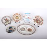 A collection of collector's plates including nine Wedgwood 'a Childs Christmas' and meat plate,