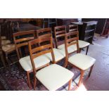A set of six Nathan dining chairs with cream leather seats