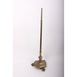 A substantial brass standard lamp base, adjustable with hexagonal base, in the Art Deco style