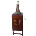 An Edwardian wind up cabinet gramophone with painted doors, with Tyrela No.1 pick up and a '