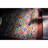 A woollen Kare design Indian hand woven rug, 170cm x 240cm