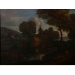 Attributed to Pieter BowtLandscape with figures and cattleOil on canvas33 x 42cm